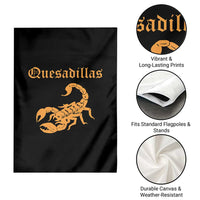 Quesadillas Scorpion Garden Flag Burnt Orange Southwestern
