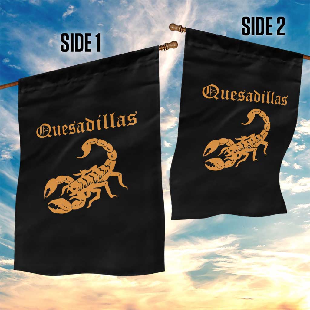Quesadillas Scorpion Garden Flag Burnt Orange Southwestern