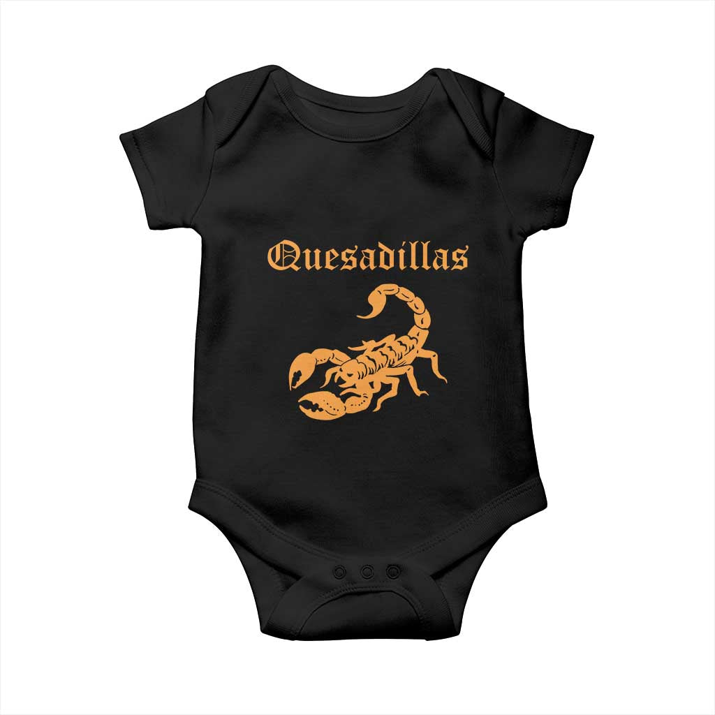 Quesadillas Scorpion Baby Onesie Burnt Orange Southwestern