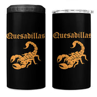 Quesadillas Scorpion 4 in 1 Can Cooler Tumbler Burnt Orange Southwestern
