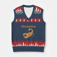 Quesadillas Scorpion V-Neck Knit Sweater Vest Burnt Orange Southwestern