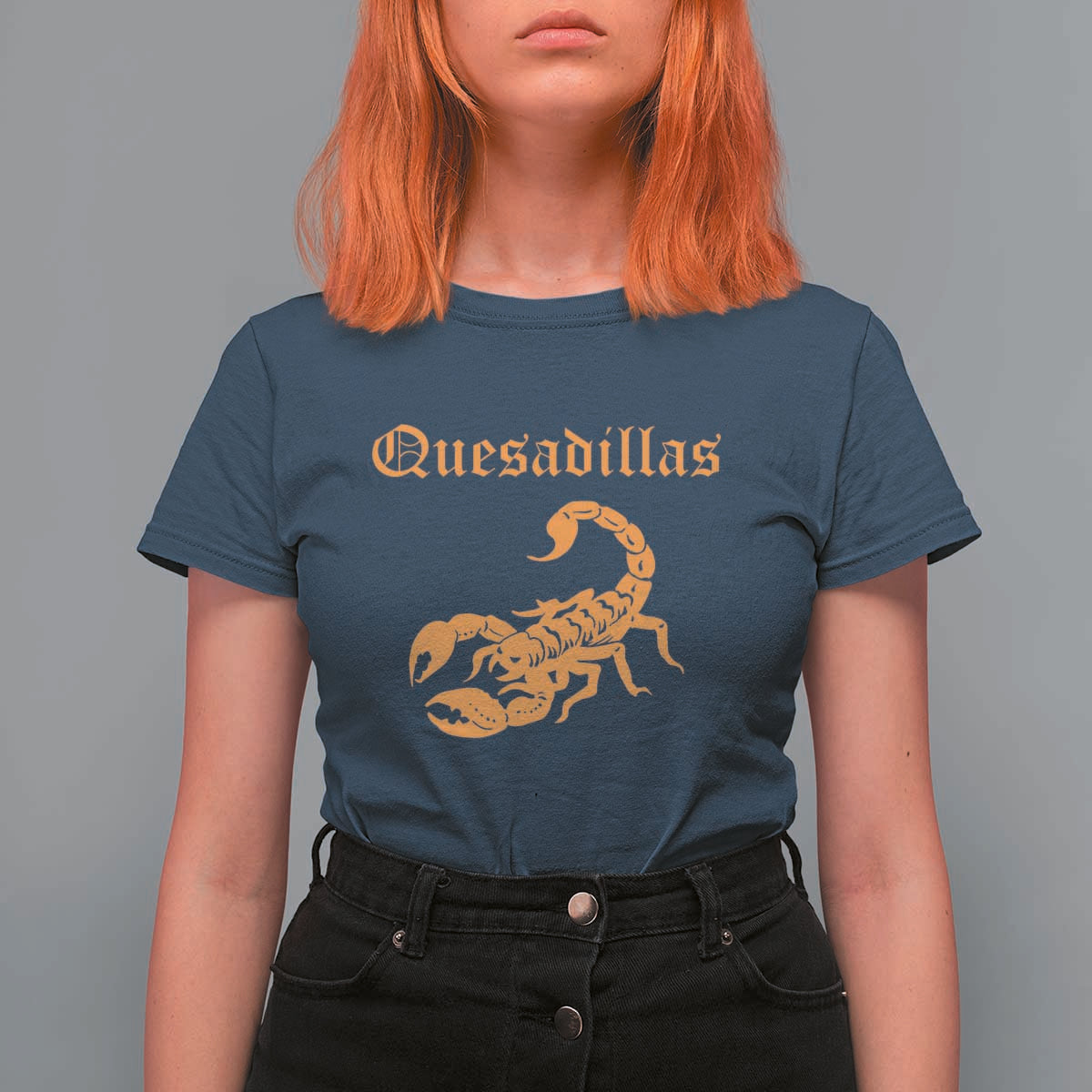 Quesadillas Scorpion T Shirt For Women Burnt Orange Southwestern