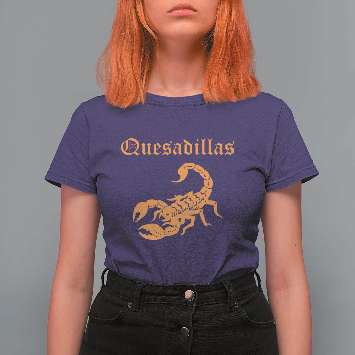 Quesadillas Scorpion T Shirt For Women Burnt Orange Southwestern