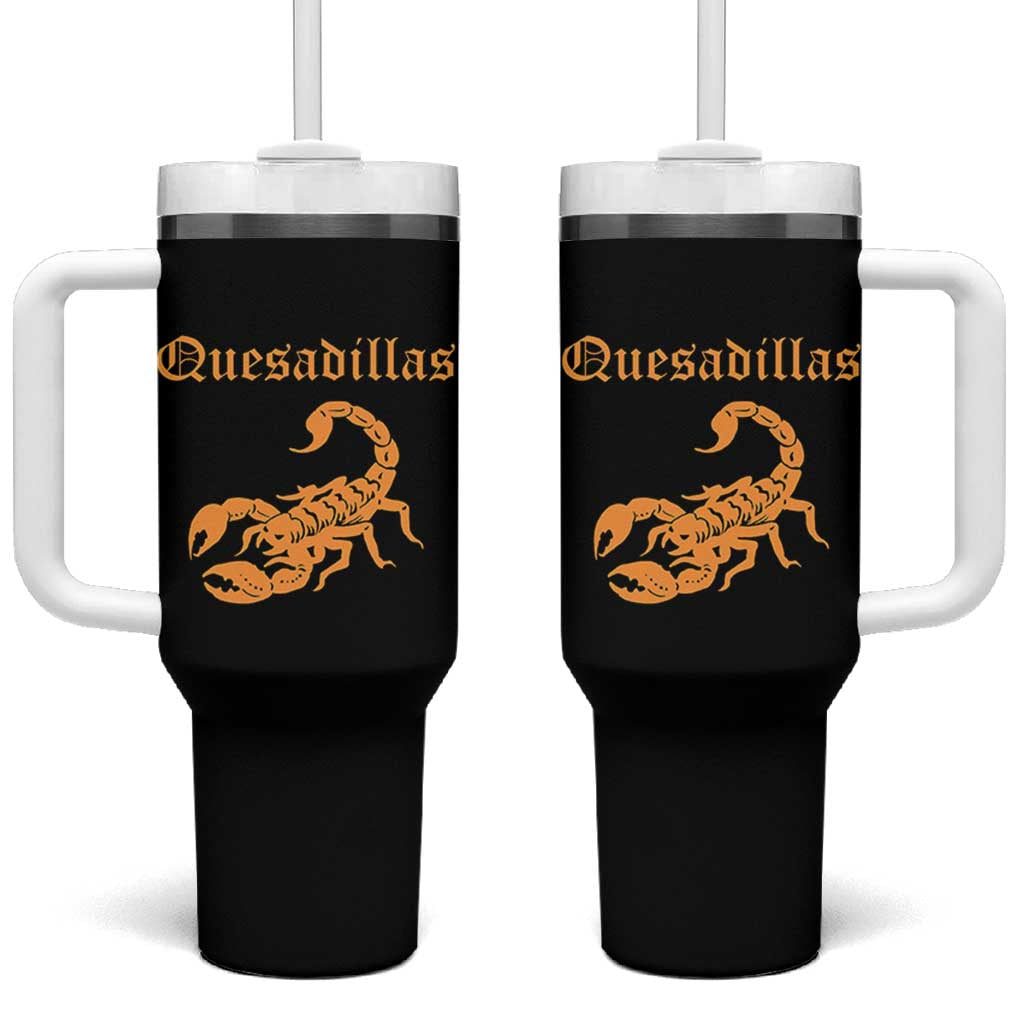 Quesadillas Scorpion Tumbler With Handle Burnt Orange Southwestern