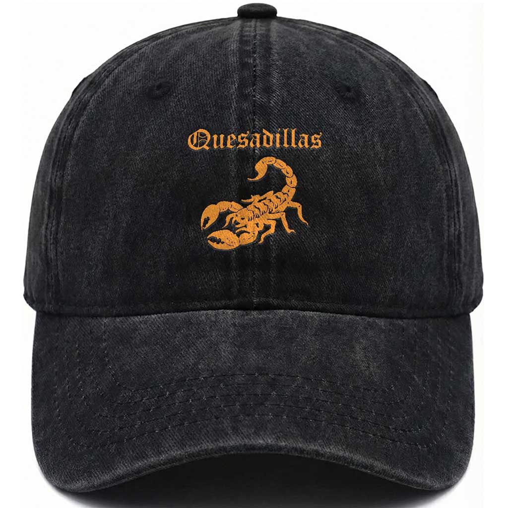 Quesadillas Scorpion Washed Cotton Baseball Cap Burnt Orange Southwestern
