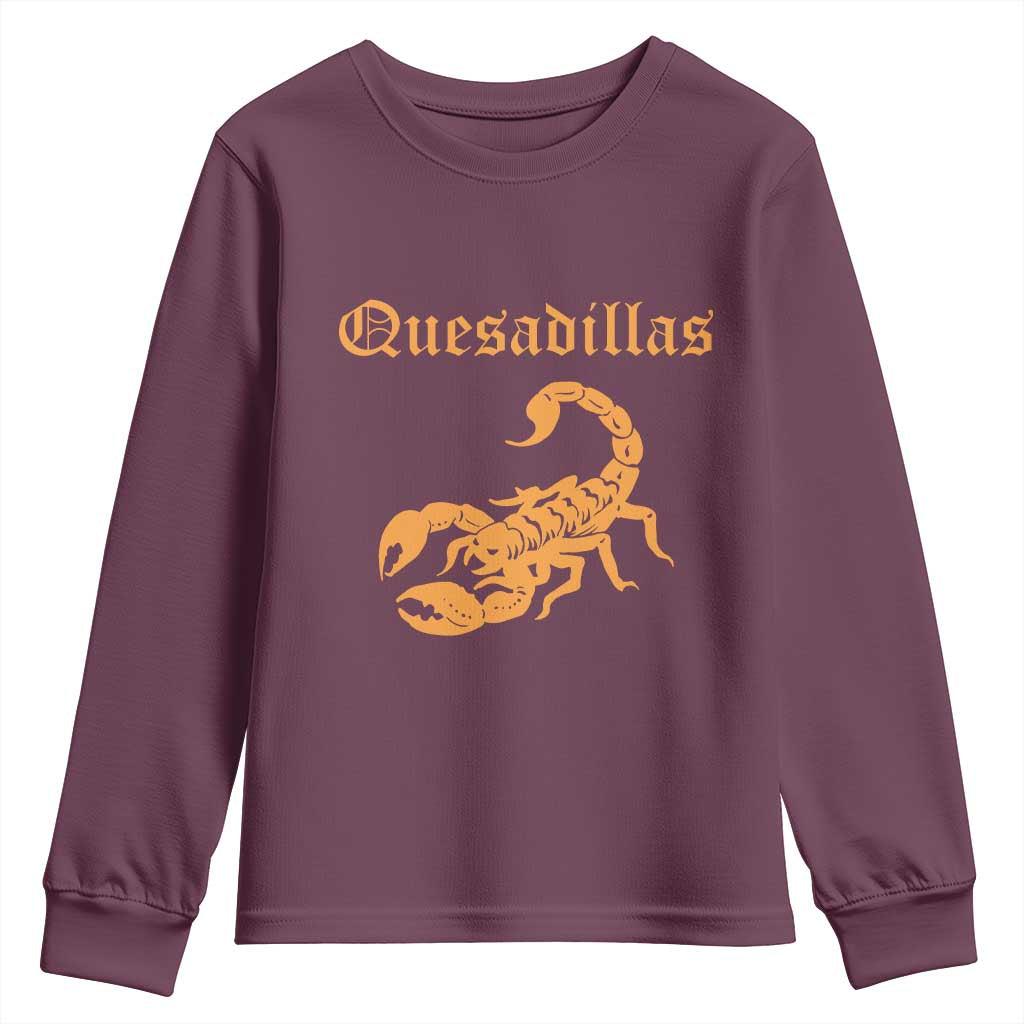Quesadillas Scorpion Youth Sweatshirt Burnt Orange Southwestern