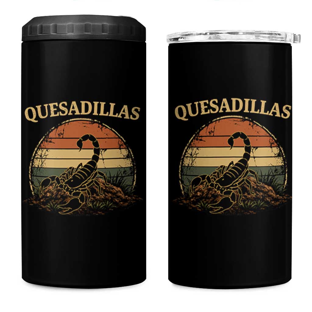 Quesadillas Scorpion 4 in 1 Can Cooler Tumbler Southwestern Desert Food