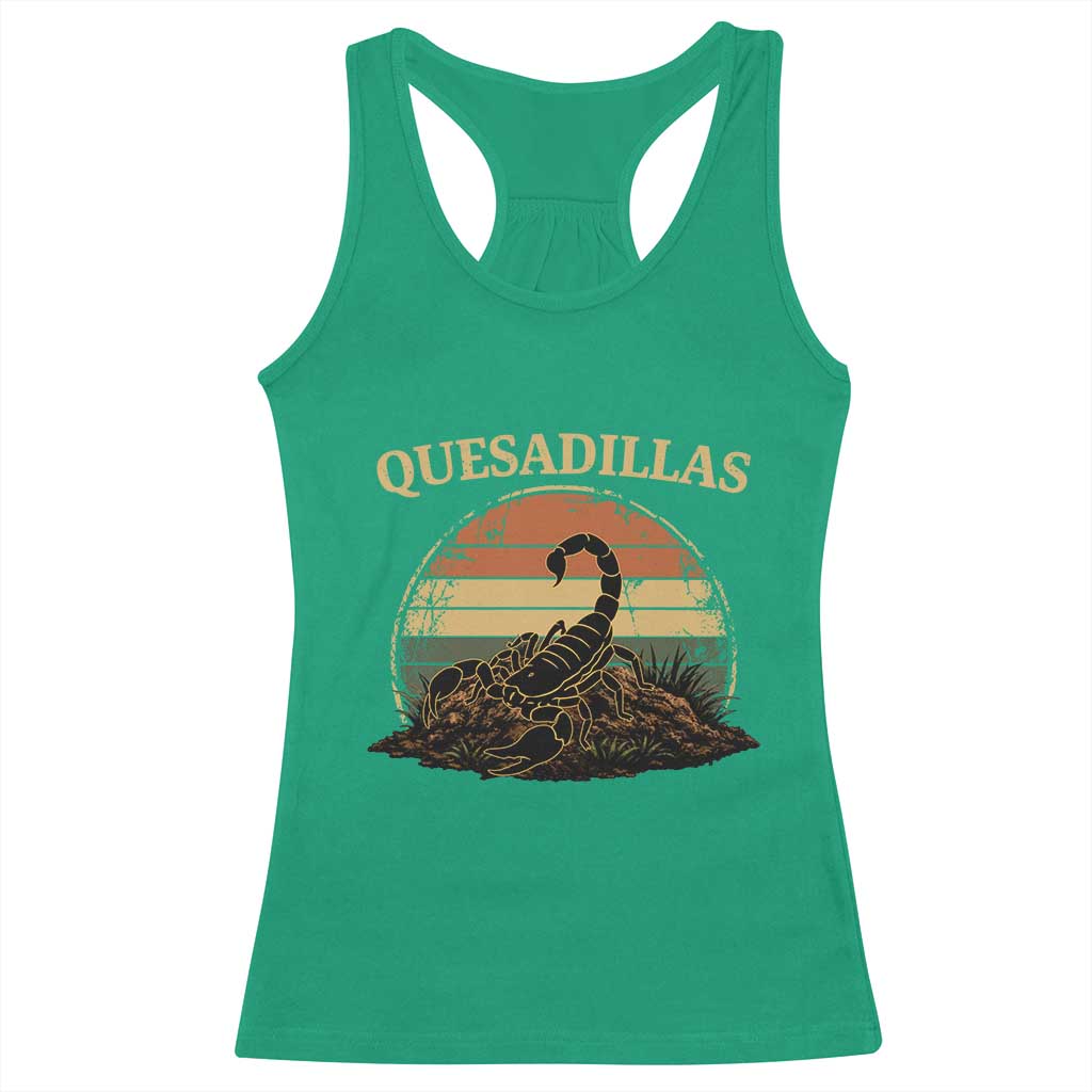 Quesadillas Scorpion Racerback Tank Top Southwestern Desert Food