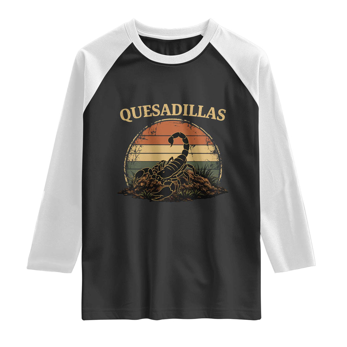 Quesadillas Scorpion Raglan Shirt Southwestern Desert Food