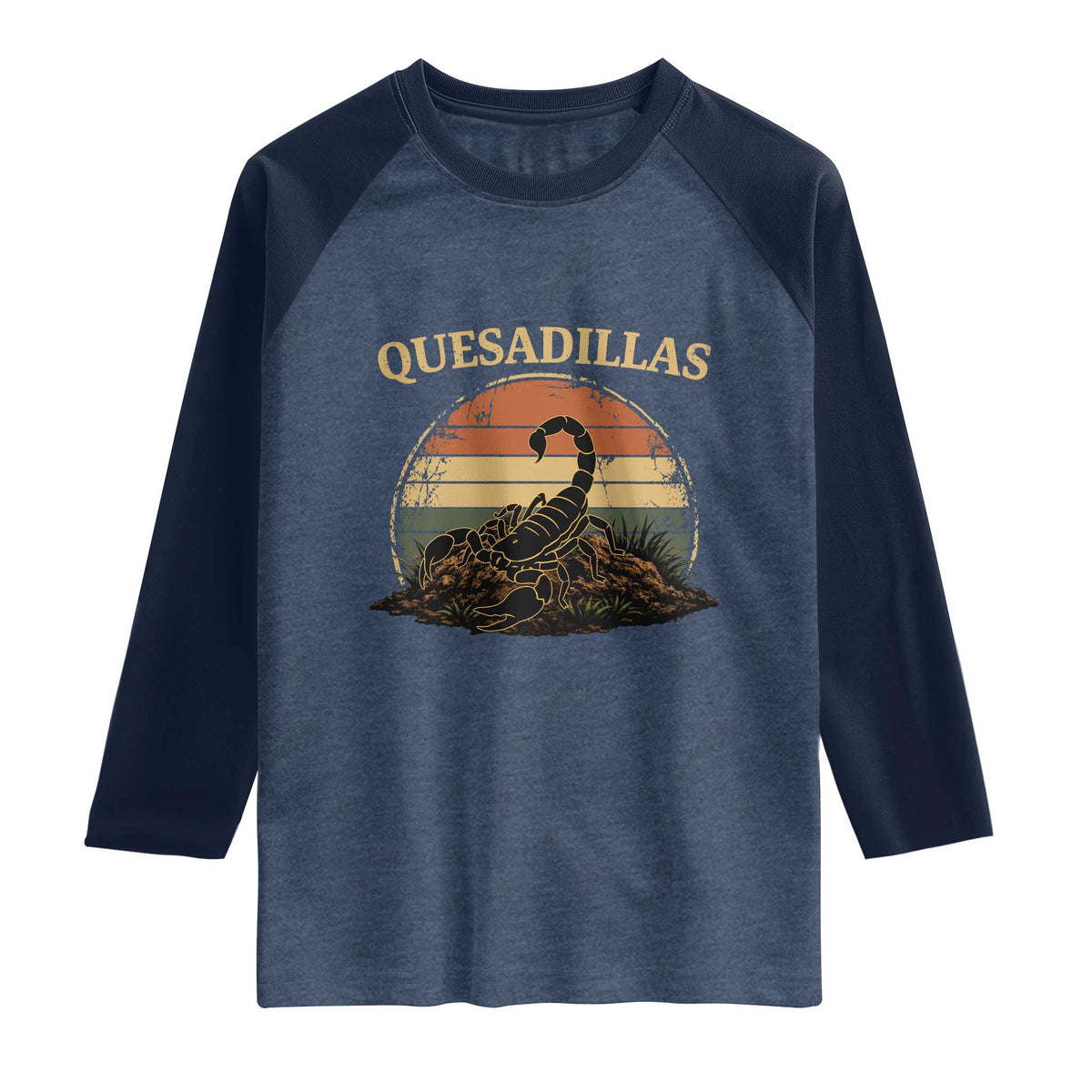 Quesadillas Scorpion Raglan Shirt Southwestern Desert Food