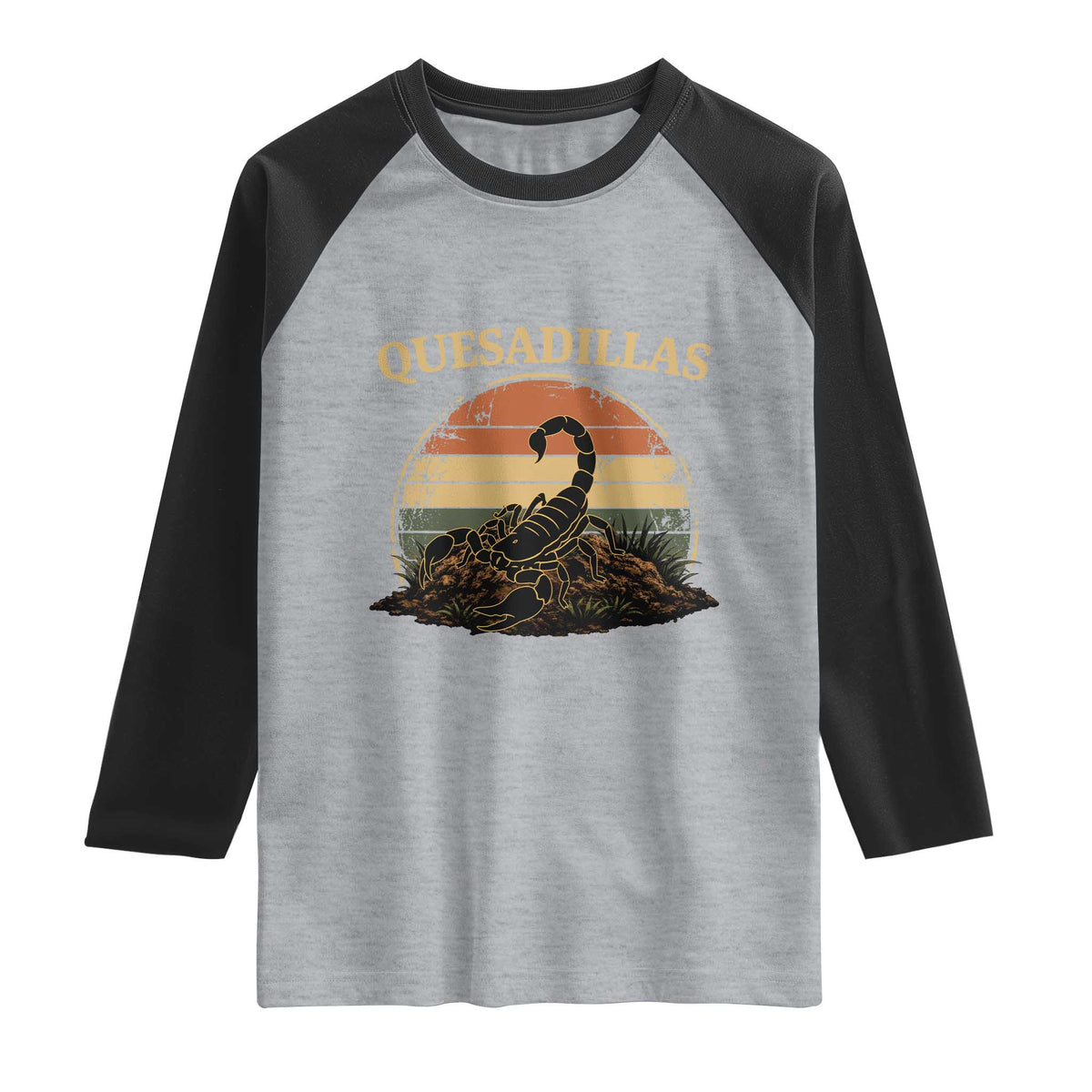 Quesadillas Scorpion Raglan Shirt Southwestern Desert Food