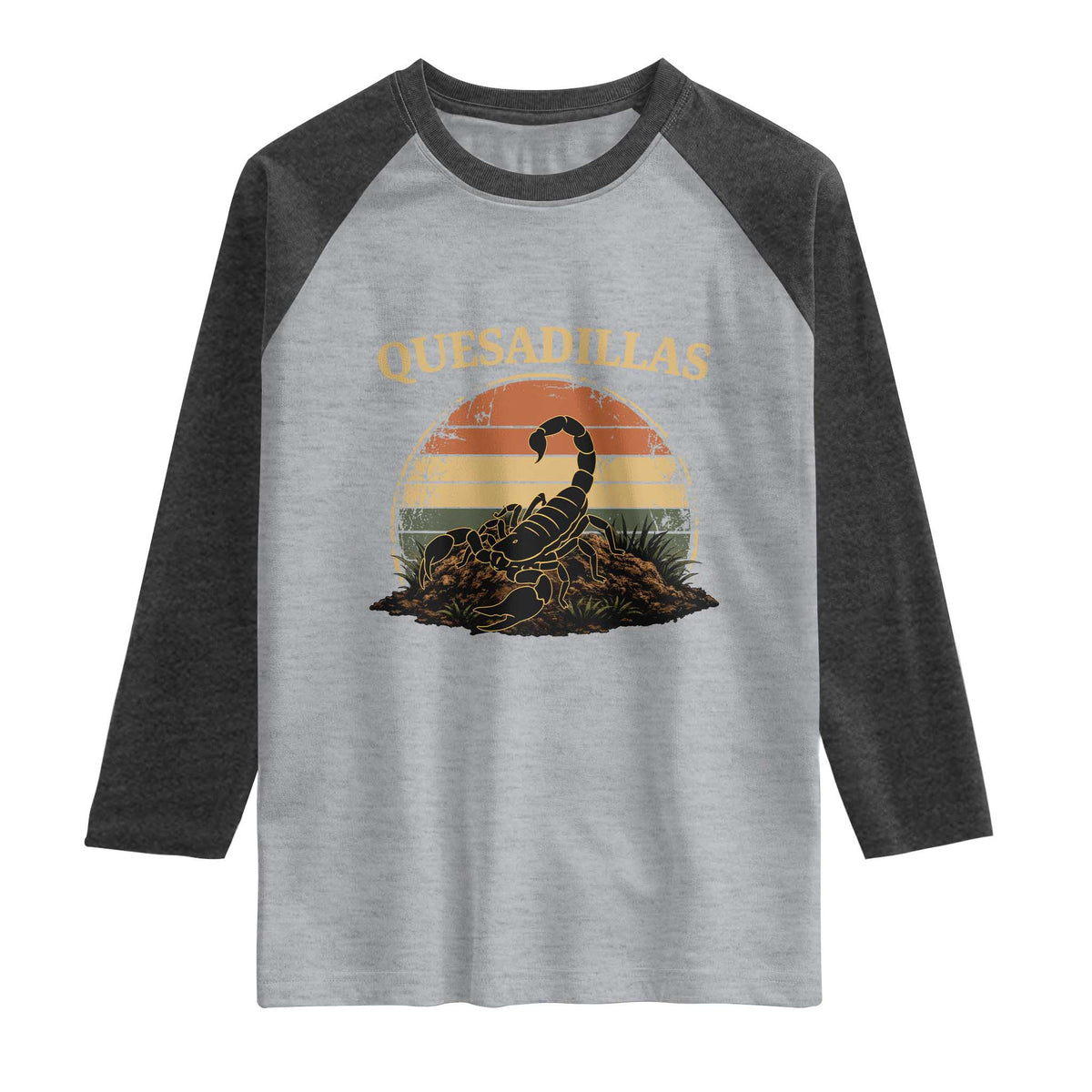 Quesadillas Scorpion Raglan Shirt Southwestern Desert Food