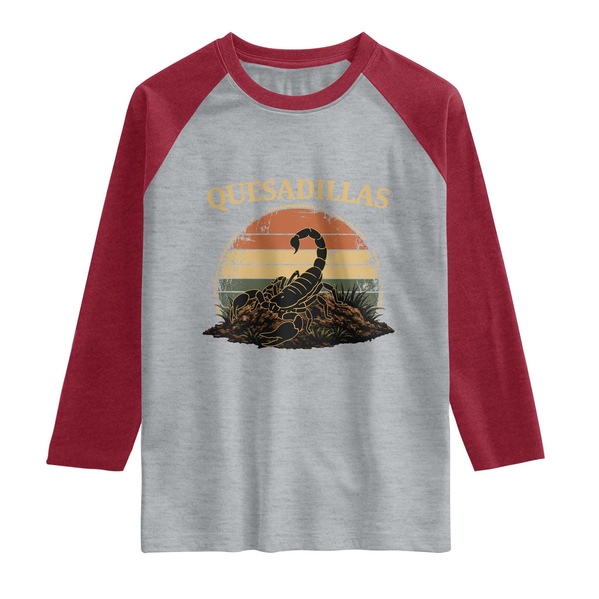 Quesadillas Scorpion Raglan Shirt Southwestern Desert Food