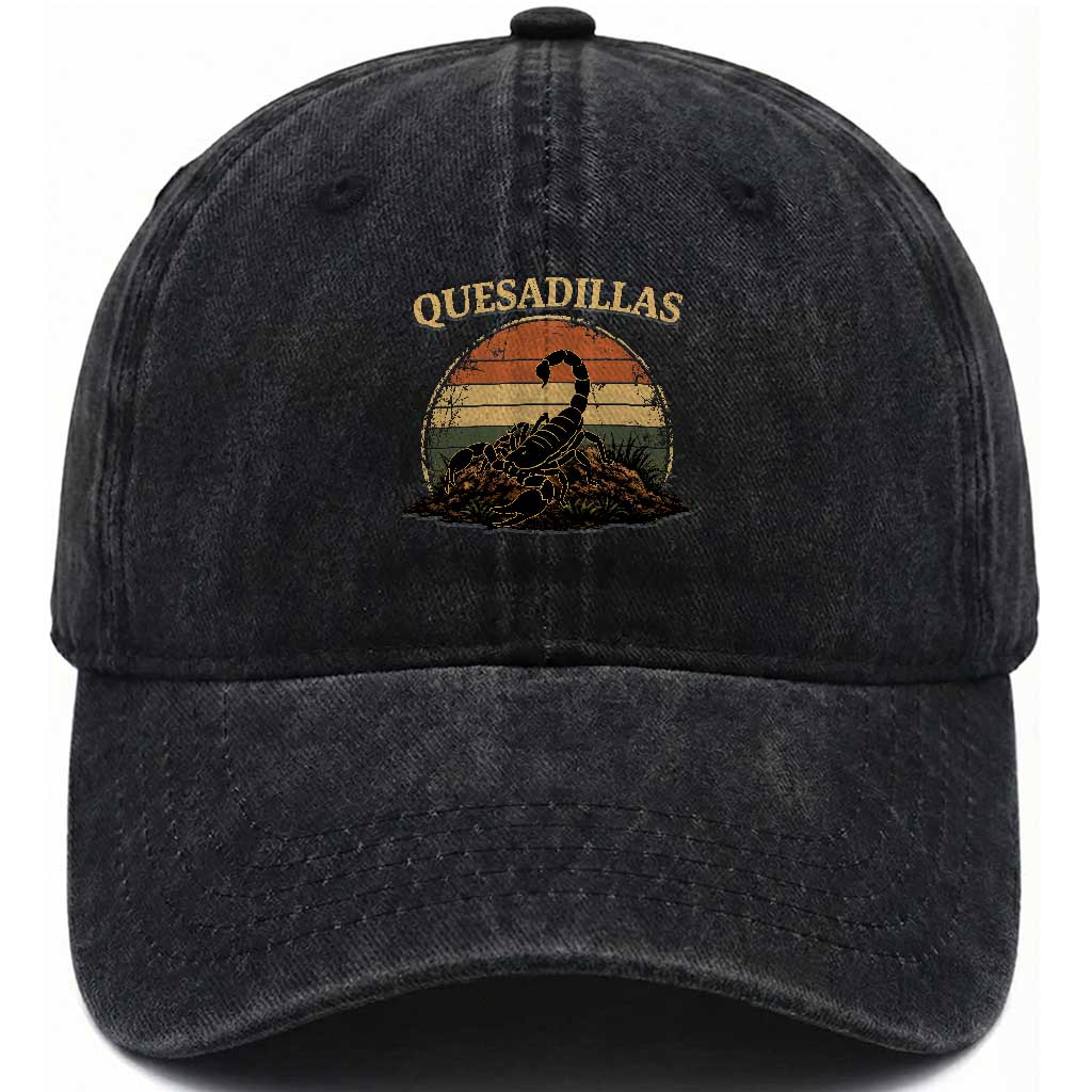 Quesadillas Scorpion Washed Cotton Baseball Cap Southwestern Desert Food