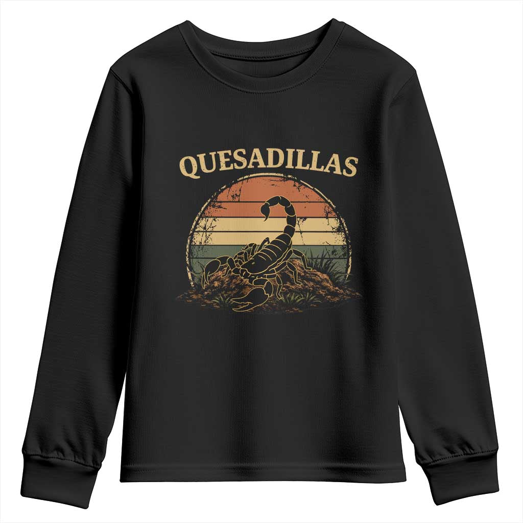 Quesadillas Scorpion Youth Sweatshirt Southwestern Desert Food