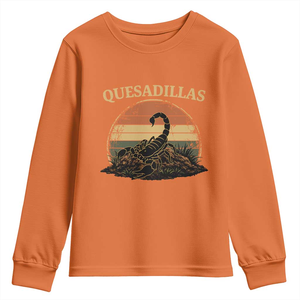 Quesadillas Scorpion Youth Sweatshirt Southwestern Desert Food