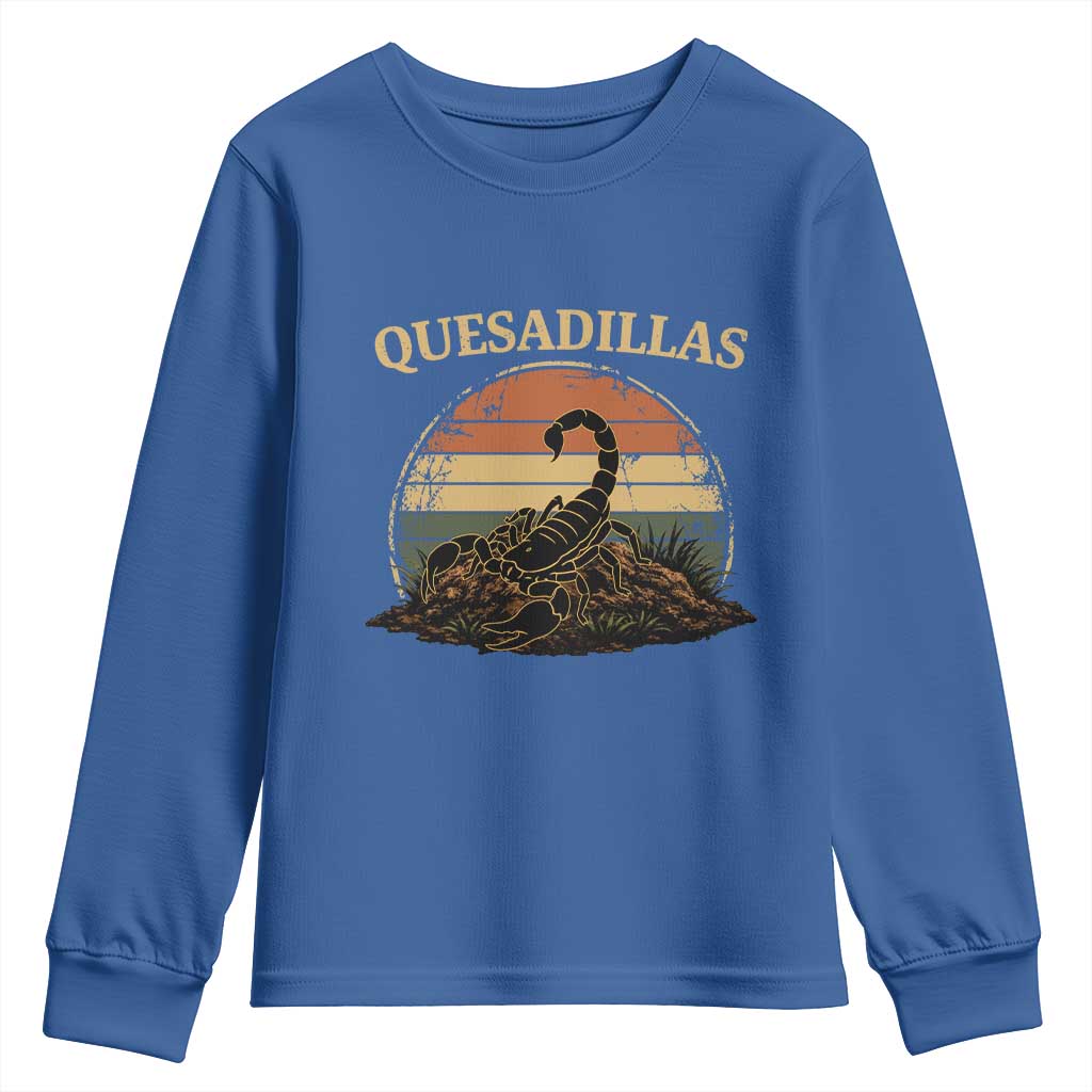 Quesadillas Scorpion Youth Sweatshirt Southwestern Desert Food