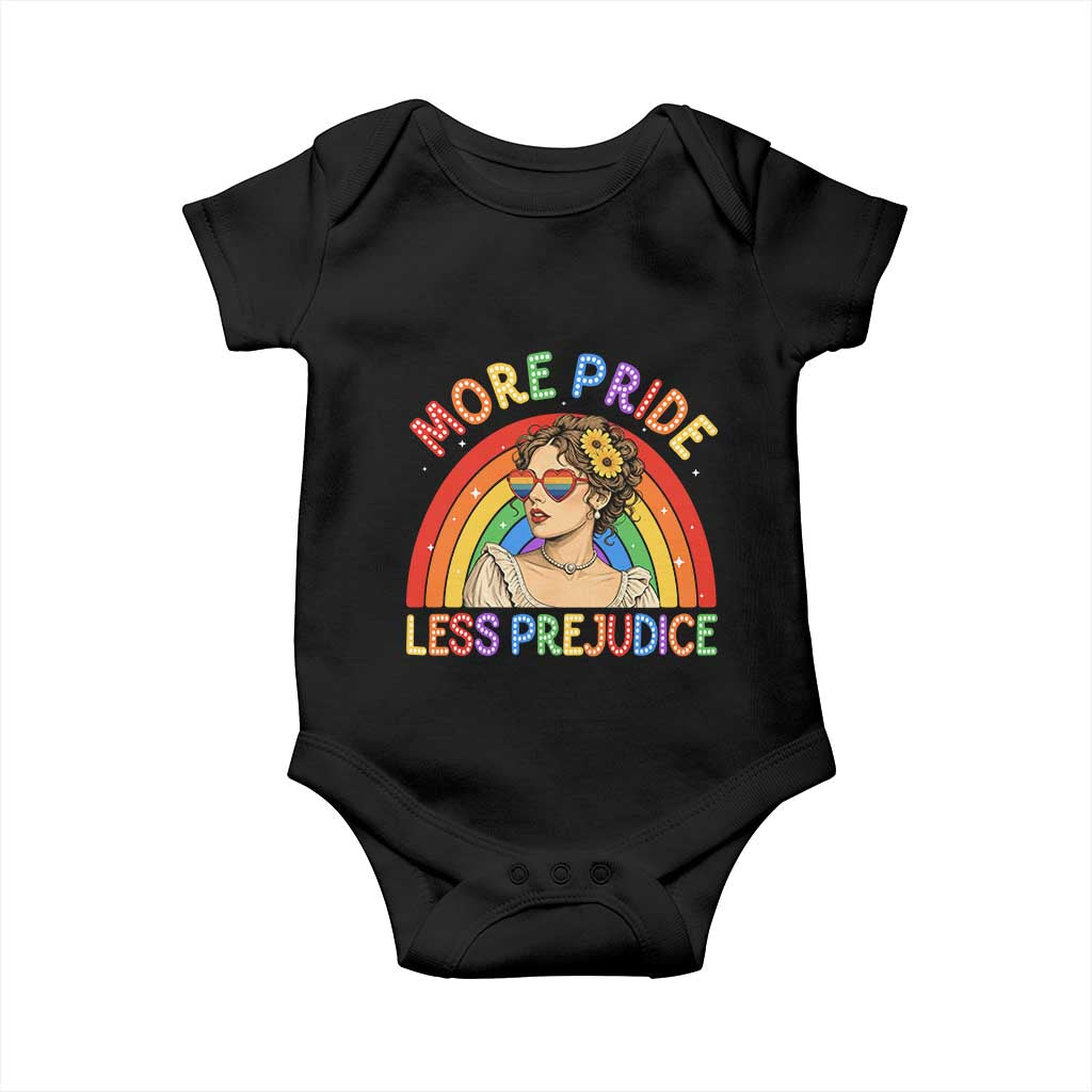 More Pride Less Prejudice Baby Onesie Pride Month LGBTQ Gay Lesbian