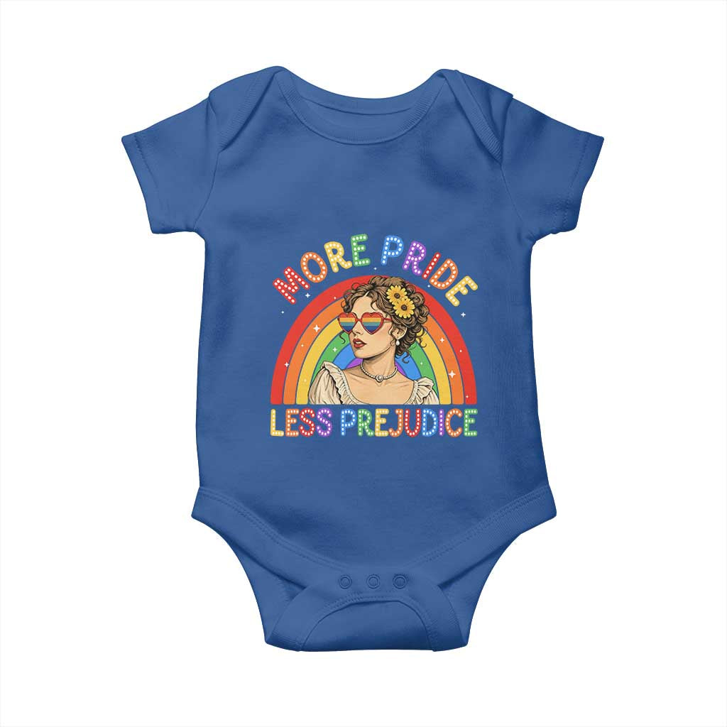 More Pride Less Prejudice Baby Onesie Pride Month LGBTQ Gay Lesbian