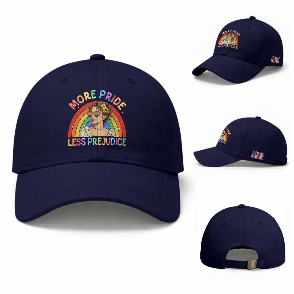More Pride Less Prejudice Baseball Cap Pride Month LGBTQ Gay Lesbian