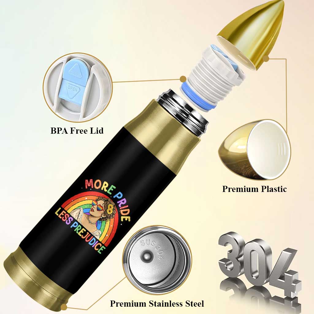 More Pride Less Prejudice Bullet Tumbler Pride Month LGBTQ Gay Lesbian