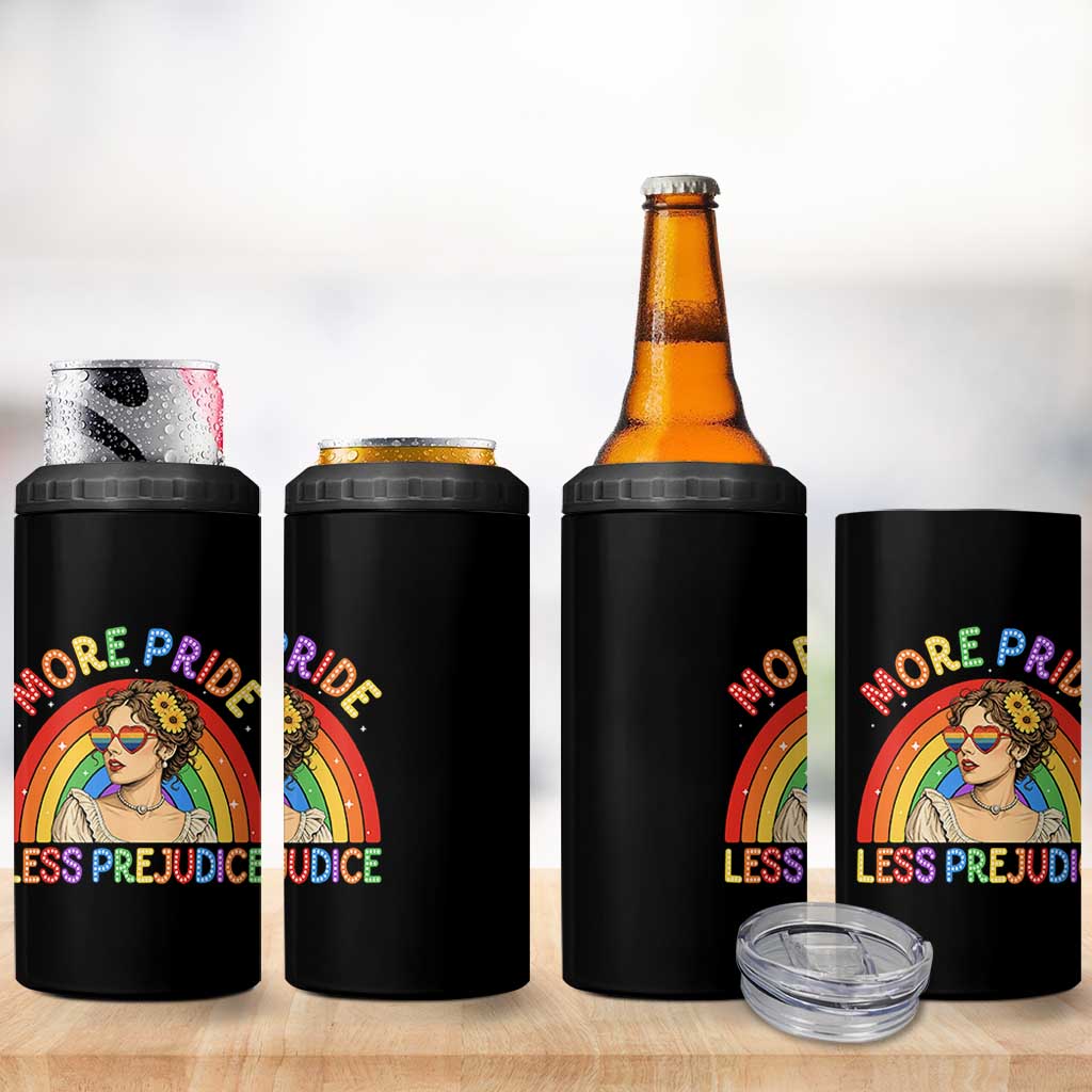 More Pride Less Prejudice 4 in 1 Can Cooler Tumbler Pride Month LGBTQ Gay Lesbian