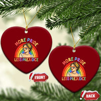 More Pride Less Prejudice Ceramic Ornament Pride Month LGBTQ Gay Lesbian