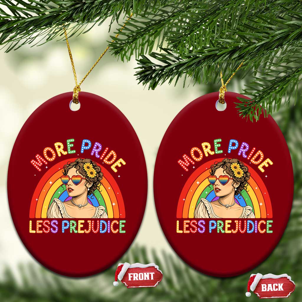 More Pride Less Prejudice Ceramic Ornament Pride Month LGBTQ Gay Lesbian
