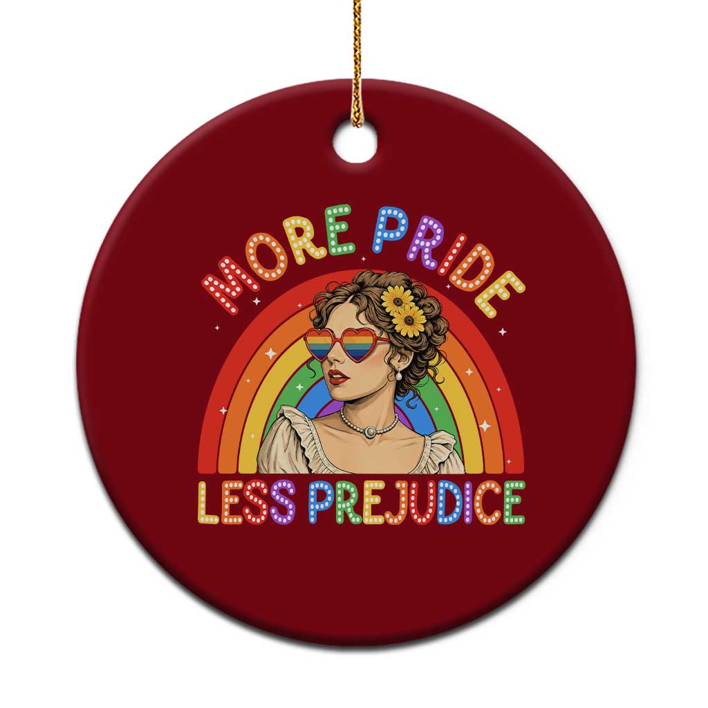 More Pride Less Prejudice Ceramic Ornament Pride Month LGBTQ Gay Lesbian