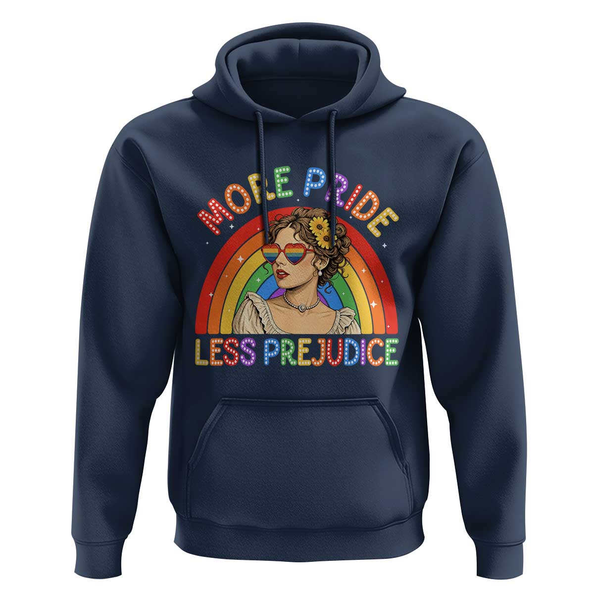 More Pride Less Prejudice Hoodie Pride Month LGBTQ Gay Lesbian
