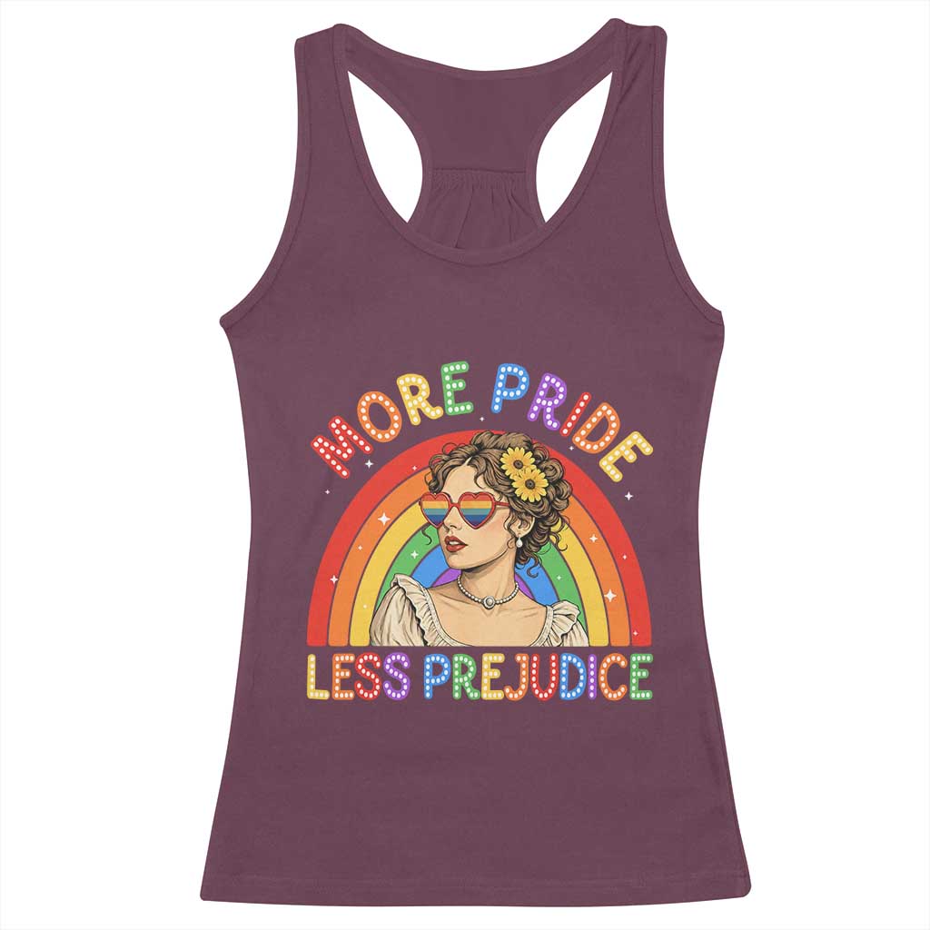More Pride Less Prejudice Racerback Tank Top Pride Month LGBTQ Gay Lesbian