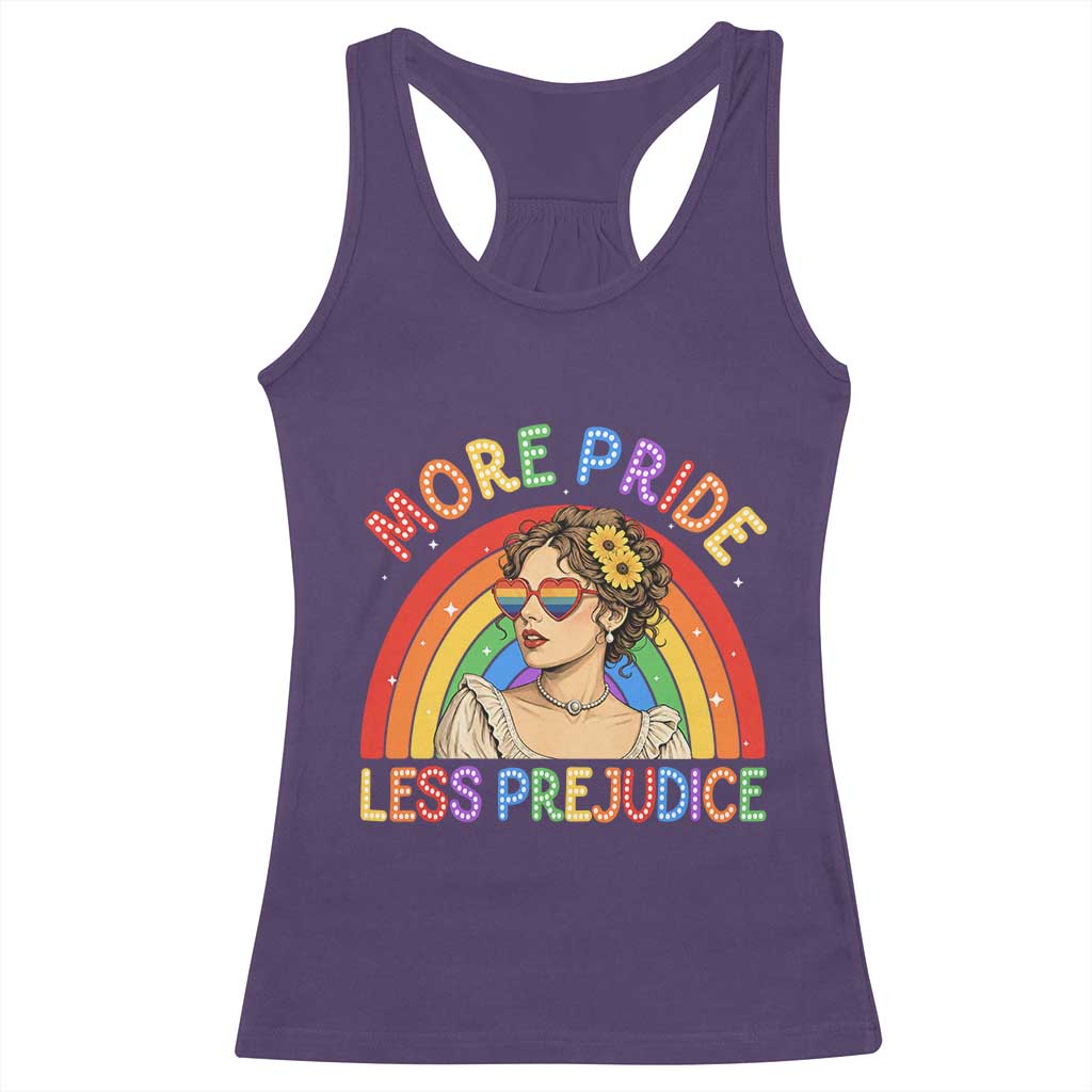 More Pride Less Prejudice Racerback Tank Top Pride Month LGBTQ Gay Lesbian