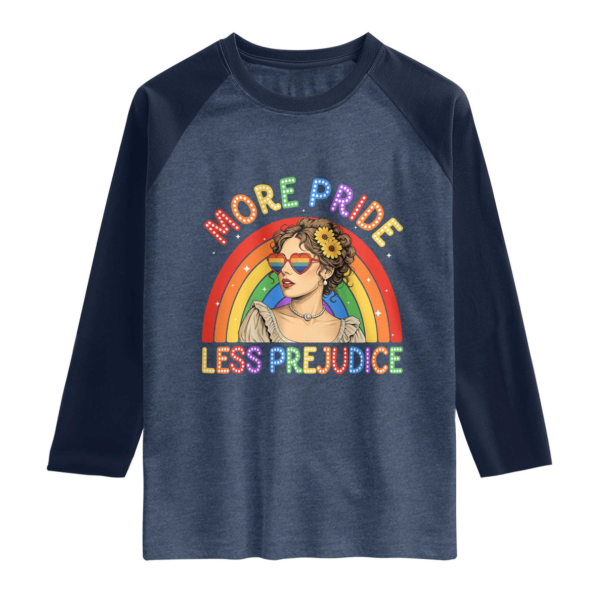 More Pride Less Prejudice Raglan Shirt Pride Month LGBTQ Gay Lesbian