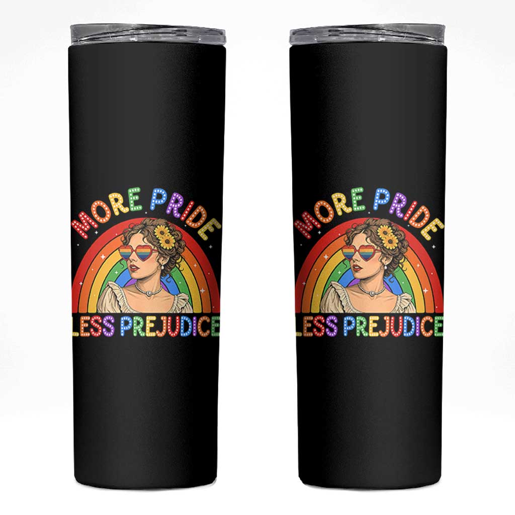 More Pride Less Prejudice Skinny Tumbler Pride Month LGBTQ Gay Lesbian