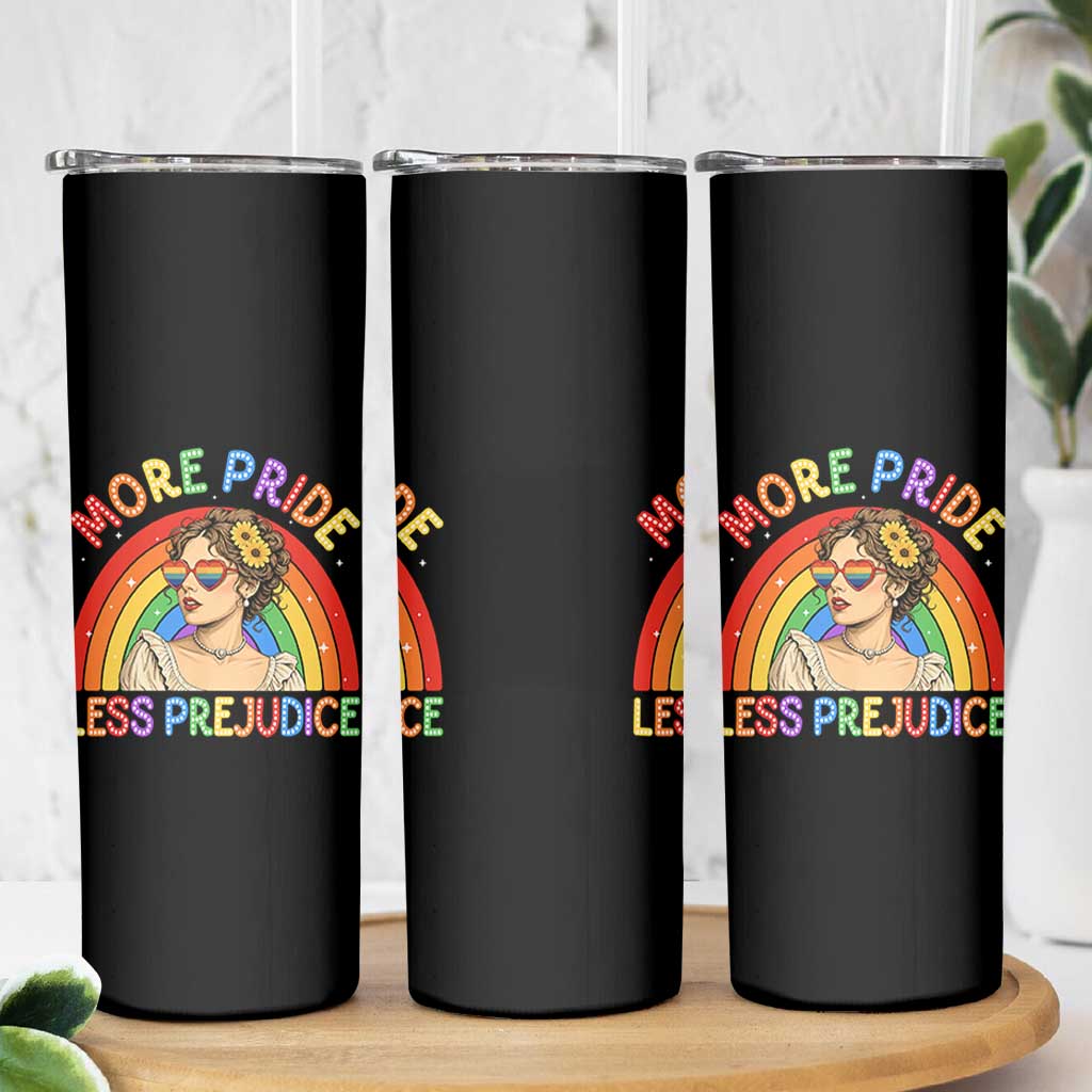More Pride Less Prejudice Skinny Tumbler Pride Month LGBTQ Gay Lesbian