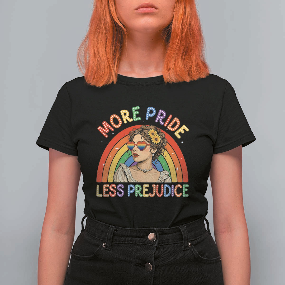 More Pride Less Prejudice T Shirt For Women Pride Month LGBTQ Gay Lesbian