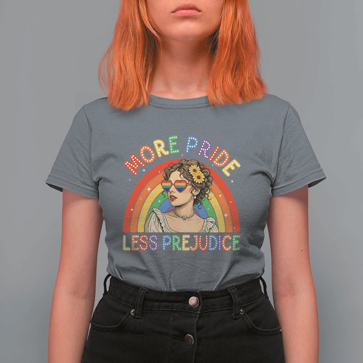 More Pride Less Prejudice T Shirt For Women Pride Month LGBTQ Gay Lesbian