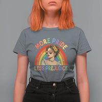 More Pride Less Prejudice T Shirt For Women Pride Month LGBTQ Gay Lesbian
