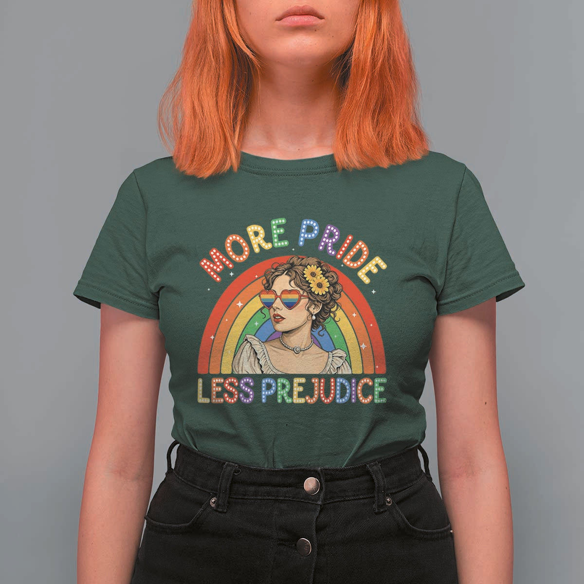 More Pride Less Prejudice T Shirt For Women Pride Month LGBTQ Gay Lesbian