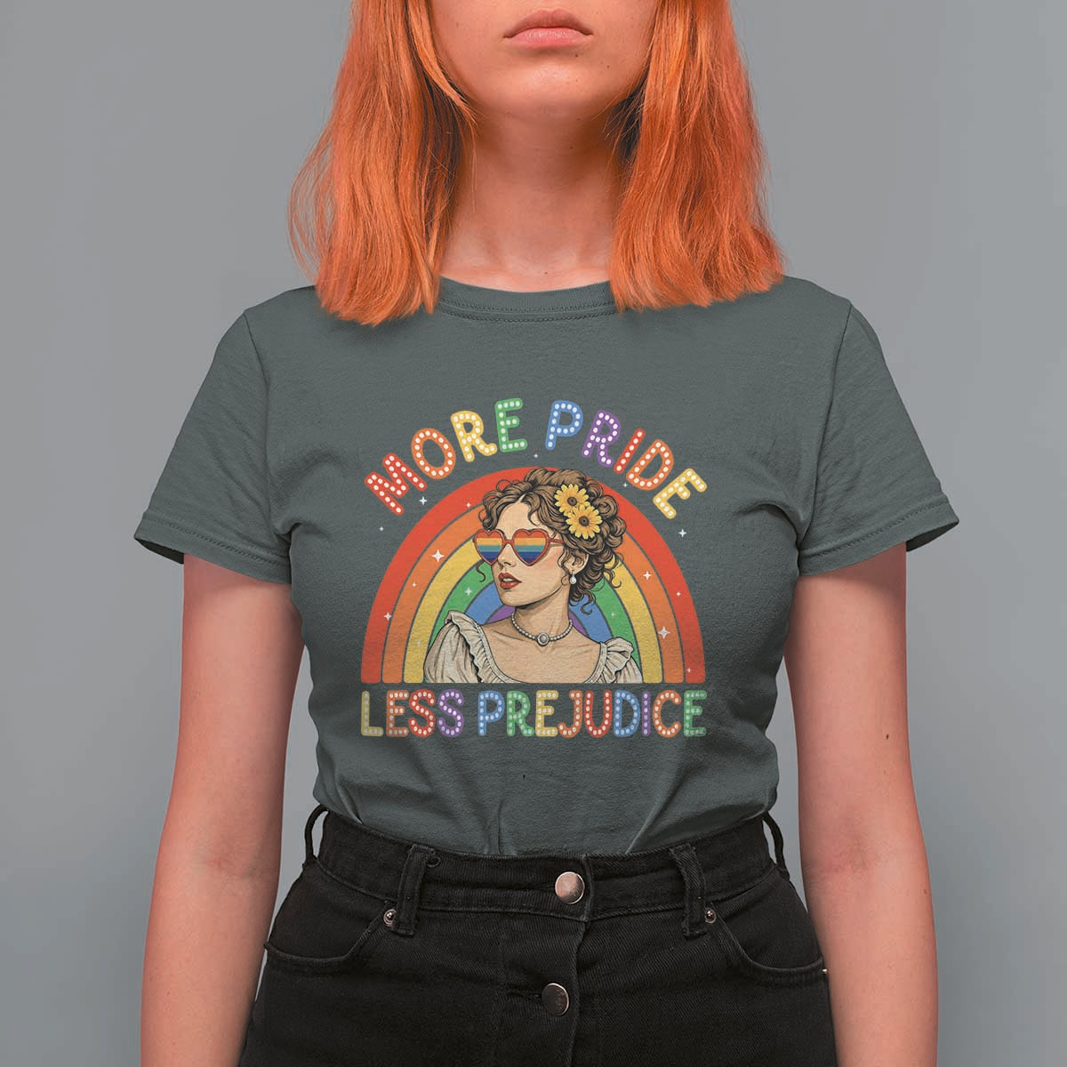 More Pride Less Prejudice T Shirt For Women Pride Month LGBTQ Gay Lesbian