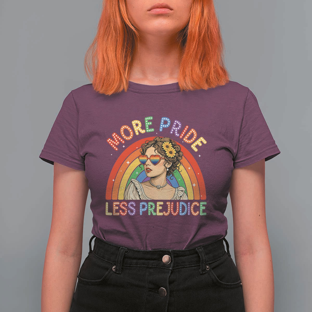 More Pride Less Prejudice T Shirt For Women Pride Month LGBTQ Gay Lesbian