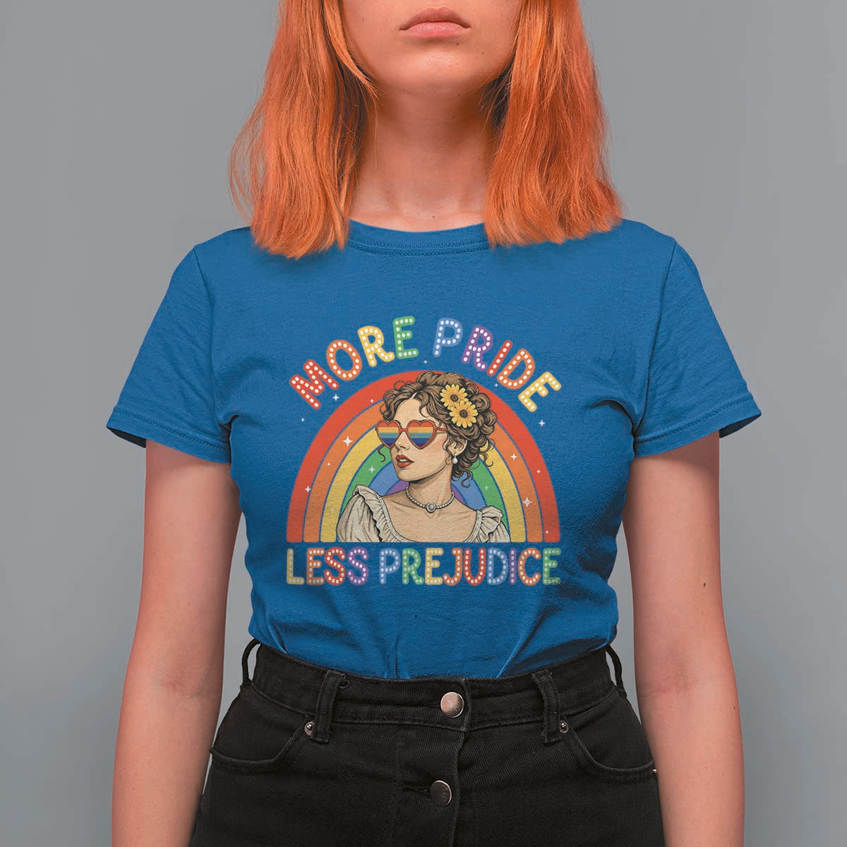 More Pride Less Prejudice T Shirt For Women Pride Month LGBTQ Gay Lesbian
