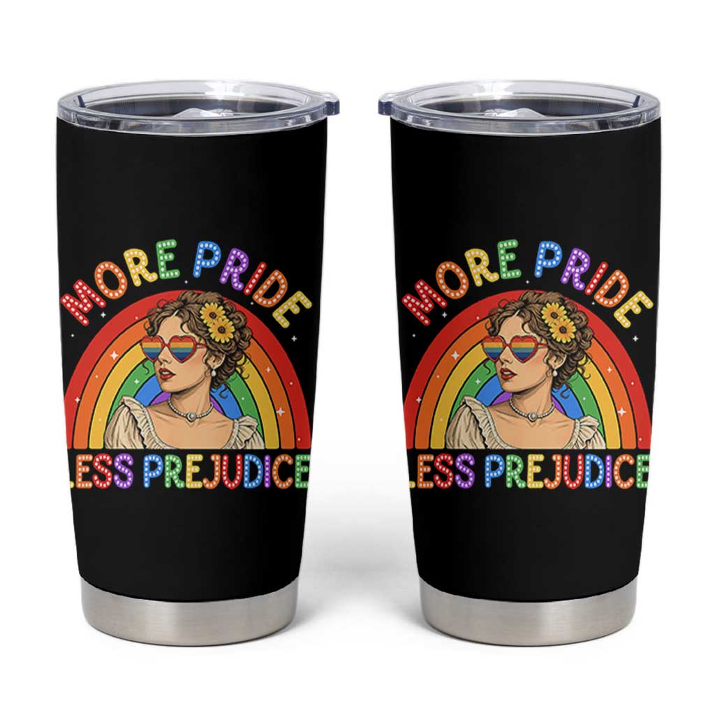 More Pride Less Prejudice Tumbler Cup Pride Month LGBTQ Gay Lesbian