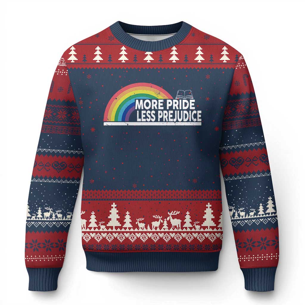 More Pride Less Prejudice Ugly Christmas Sweater Pride Month LGBTQ
