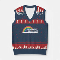 More Pride Less Prejudice V-Neck Knit Sweater Vest Pride Month LGBTQ