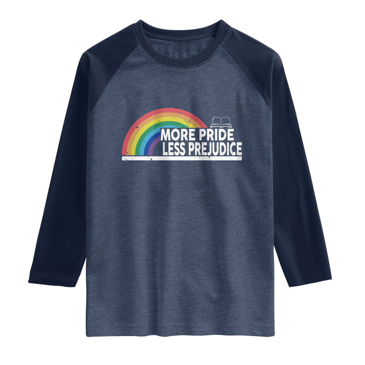 More Pride Less Prejudice Raglan Shirt Pride Month LGBTQ