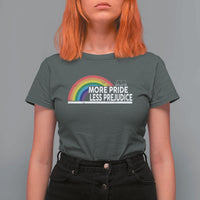 More Pride Less Prejudice T Shirt For Women Pride Month LGBTQ