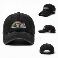 More Pride Less Prejudice Washed Cotton Baseball Cap Pride Month LGBTQ