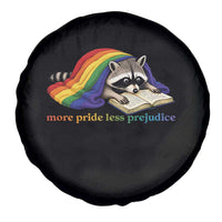 More Pride Less Prejudice Spare Tire Cover LGBT Raccoon Book Lover