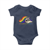 More Pride Less Prejudice Baby Onesie LGBT Raccoon Book Lover